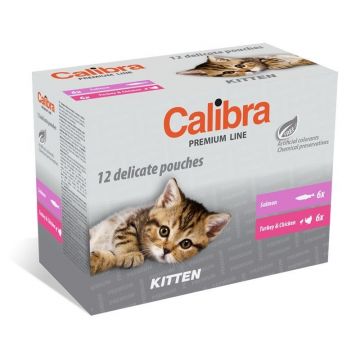 Calibra Cat Pouch Premium Kitten Multipack, 12 x 100 g ieftina