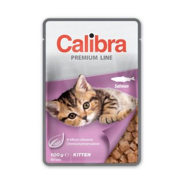 Calibra Cat Pouch Premium Kitten Salmon, 100 g ieftina
