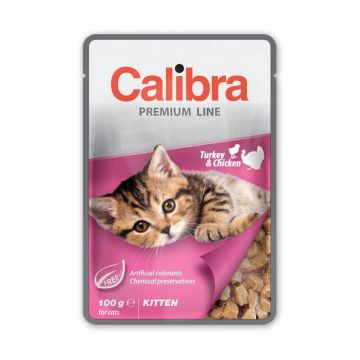 Calibra Cat Pouch Premium Kitten Turkey & Chicken, 100 g ieftina