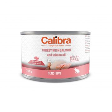 Calibra Cat Sensitive, Curcan si Somon, 200 g
