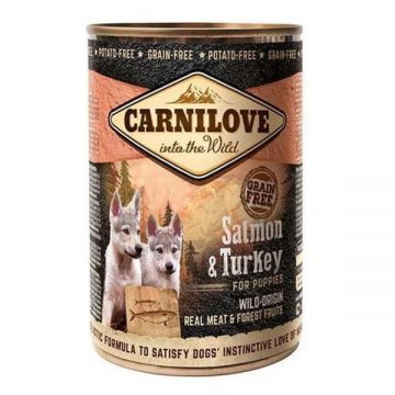 Carnilove Dog Wild Meat Salmon & Turkey For Puppies, 400 g ieftina