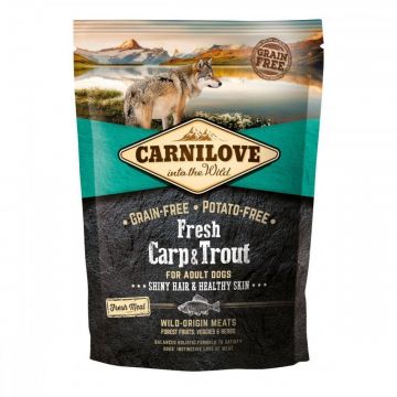 Carnilove Fresh Carp & Trout, Healthy Skin For Adult Dogs, 1.5 kg de firma originala