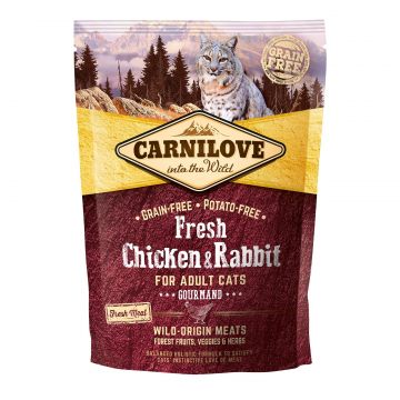 Carnilove Fresh Chicken and Rabbit Gourmand for Adult Cats, 400 g