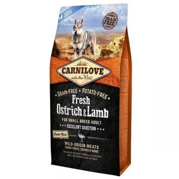 Carnilove Fresh Ostrich & Lamb For Small Breed Dogs, 6 kg