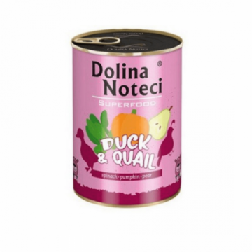 Hrana umeda caini, Dolina Noteci Superfood Rata si Prepelita, 400 g