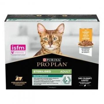 PURINA PRO PLAN Sterilised Adult Maintenance, Pui, 10x85 g