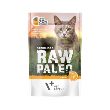 Raw Paleo Cat, Sterilised, Curcan, 100 g ieftina