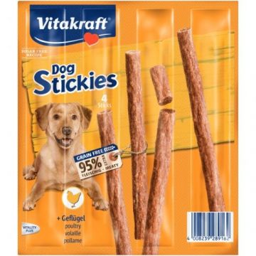 Recompense pentru caini, Vitakraft Dog Stickies Pasare 4 buc, 44 g de firma originala