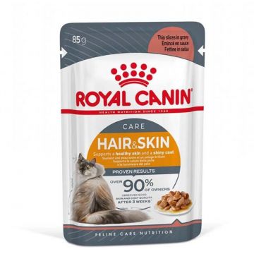 Royal Canin Hair & Skin Care Adult hrana umeda pisica, piele/ blana sanatoase (in sos), 85 g ieftina