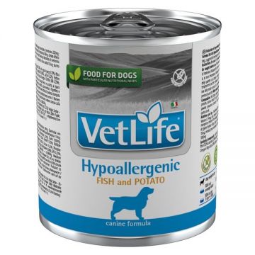 Vet Life Natural Diet Dog Hypoallergenic Fish and Potato, conserva, 300 g