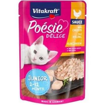 Vitakraft Plic Poesie Junior, Pui in Sos, 85 g ieftina