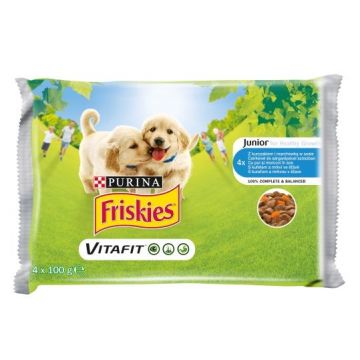 Friskies Junior Dog, Multipack, 4 x 100 g