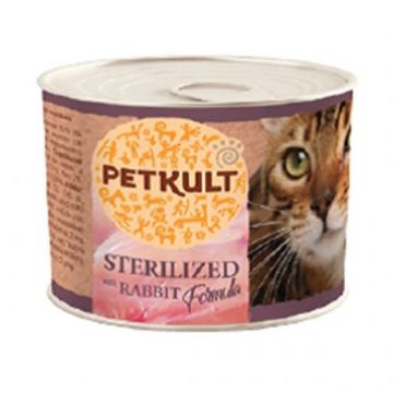 Petkult Cat Sterilised cu Iepure, 185 g