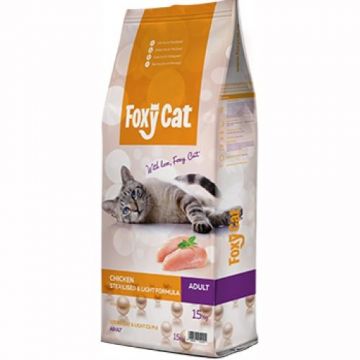 Hrana uscata pisici, Foxy Cat Sterilised, Pui, 15 kg