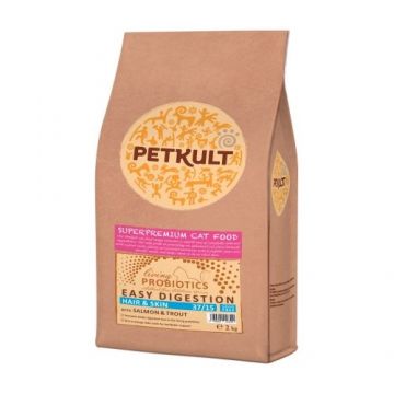 Hrana uscata pisici, Petkult Probiotics Hair and Skin, 2 kg