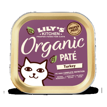 Lily's Kitchen, Adult Cat Organic Turkey Pate, 85 g de firma originala