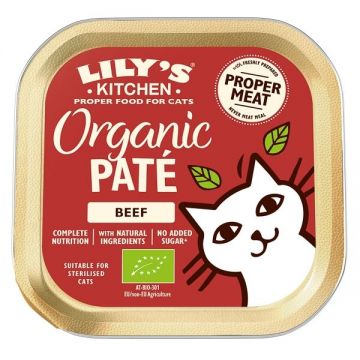 Lily's Kitchen Cat Adult Organic Beef Pate, 85 g