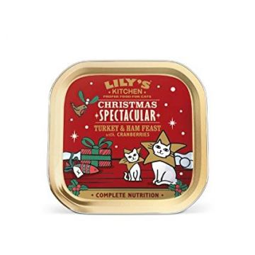 Lily's Kitchen Christmas Spectacular Turkey & Ham Pate Feast For Cats 85 g ieftina