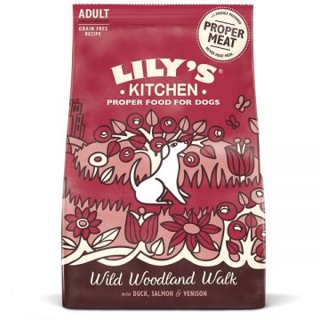 Lily's Kitchen Dog Duck, Salmon & Venison Wild Woodland Walk Adult Dry Food 7kg la reducere