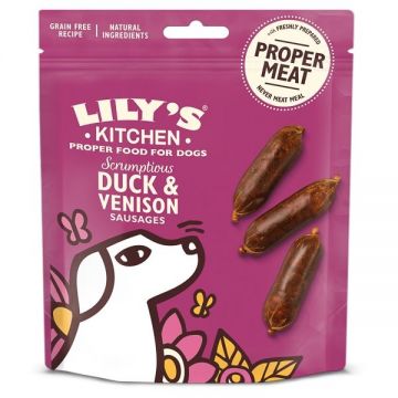 Lily's Kitchen, Scrumptious Duck and Venison Sausages, 70 g de firma originala