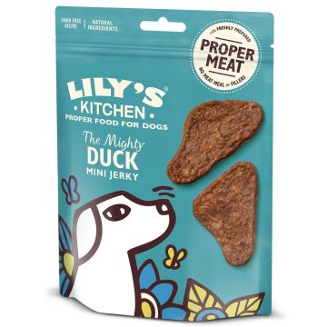 Lily's Kitchen The Mighty Duck Mini Jerky Dog Treats, 70 g de firma originala