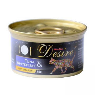 Mancare umeda pisici, Desire, Ton si Peste Alb, 85 g