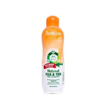 Sampon antiparazitar pentru caini, Tropiclean Natural, 355ml ieftin