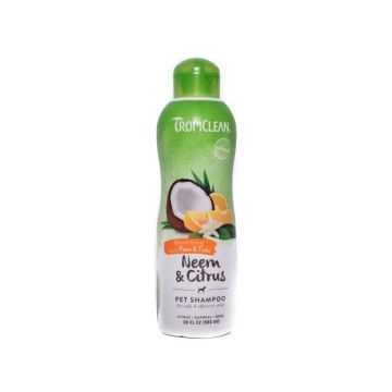 Sampon pentru caini, Tropiclean Neem & Citrus, 592 ml