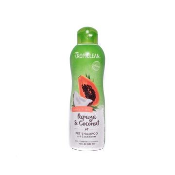 Sampon si balsam pentru caini si pisici, Tropiclean Papaya & Coconut, 355 ml de firma original