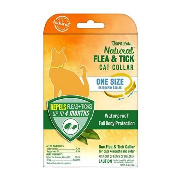 Zgarda antiparazitara, Tropiclean Flea & Tick Cat ieftin