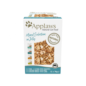 APPLAWS Cat Multipack hrană umedă pentru pisici, amestec de arome în jeleu 12 x 70 g