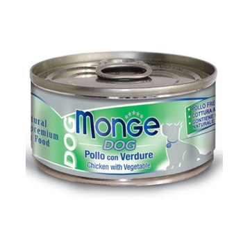 MONGE Natural Dog hrană umedă pentru câini, cu pui și legume 95g