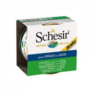 Schesir Cat Senior Chicken Fillets with Aloe, conserva, 85 g