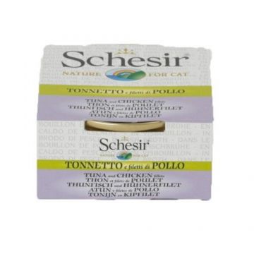 Schesir Cat Tuna with Chicken Fillets, conserva, 70 g