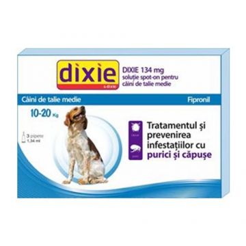 Solutie antiparazitara, Dixie Spot On Dog M, 1,34 ml x 3 buc ieftin