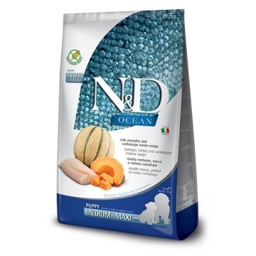 FARMINA N&D Ocean - Hrană pentru pui de cățel - talie medie / mare - cod, dovleac și pepene galben - 2,5 kg FARMINA N&D Ocean - Hrană pentru pui de cățel - talie medie / mare - cod, dovleac și pepene galben - 2,5 kg