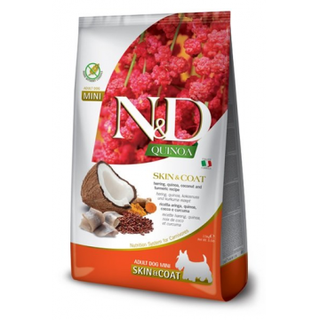 FARMINA N&D Quinoa Hrana dietetica pentru caini de talie mica, cu hering si nuca de cocos 2,5 kg