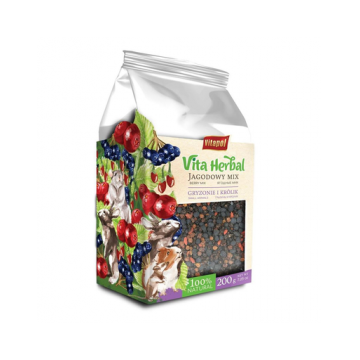 VITAPOL Vita Herbal hrana suplimentara pentru rozătoare și iepuri, pe baza de plante, Mix de afine 200 g