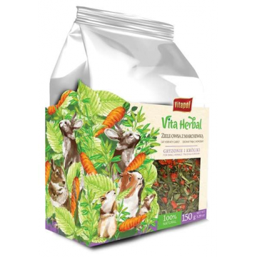 VITAPOL Vita Herbal Hrana suplimentara pentru rozatoare si iepuri, ovaz si morcov 150 g