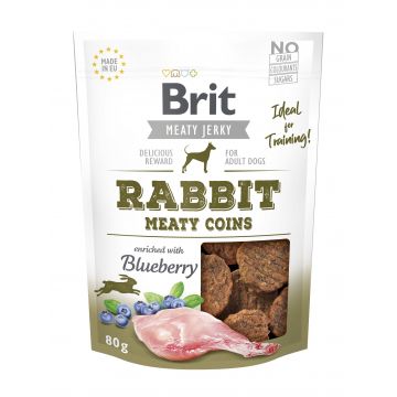 Brit Dog Jerky Rabbit Meaty Coins, 80 g