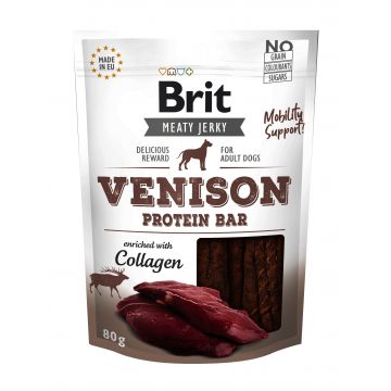 Brit Dog Jerky Venison Protein Bar, 80 g de firma originala