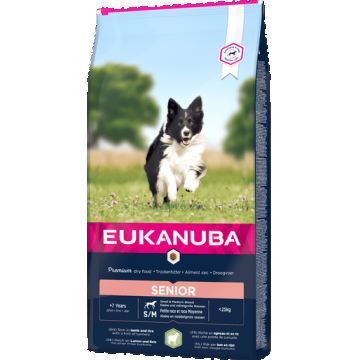 EUKANUBA Dry Base Senior Small & Medium Breeds Lamb & Rice hrana uscata caini seniori talie mica/medie 2.5 kg