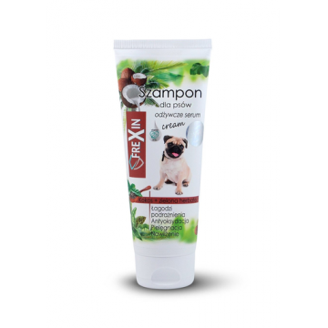 FREXIN Sampon pentru cainii cu pielea sensibila, cu ceai verde si ulei de cocos, 220 g FREXIN Sampon pentru cainii cu pielea sensibila, cu ceai verde si ulei de cocos, 220 g
