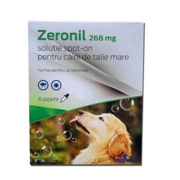 Pipete antiparazitare caini, Zeronil, 268 mg 20 - 40 kg 6 pipete ieftin