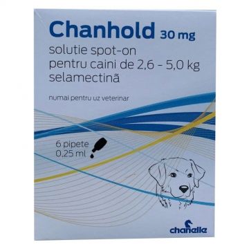 Pipete antiparazitare, Chanhold Dog, 30 mg x 6, 2.6 - 5 kg