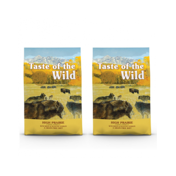 TASTE OF THE WILD High Prairie hrana uscata pentru caini adulti, cu bizon si vanat 24,4 kg (2 x 12,2 kg)
