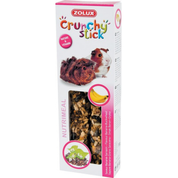 ZOLUX Crunchy Stick pentru porcușori de guinea - banane / hrișcă 115 g