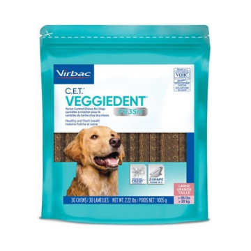 VIRBAC Veggiedent Fresh L (>30 kg) Recompense caini pentru igiena orala 15 buc.