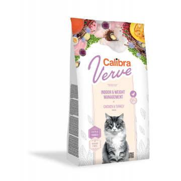 Calibra Cat Verve Grain Free Indoor & Weight, Chicken, 3.5 kg la reducere
