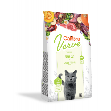 Calibra Cat Verve Grain Free Mature 8+ Lamb & Venison, 3.5 kg la reducere